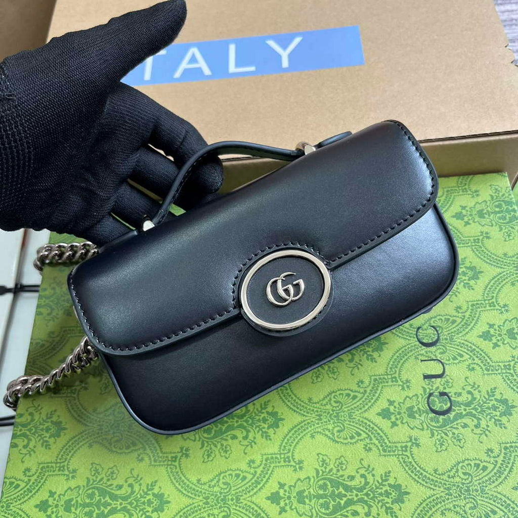 Gucci 760194 Petite GG Super Mini Bag Black