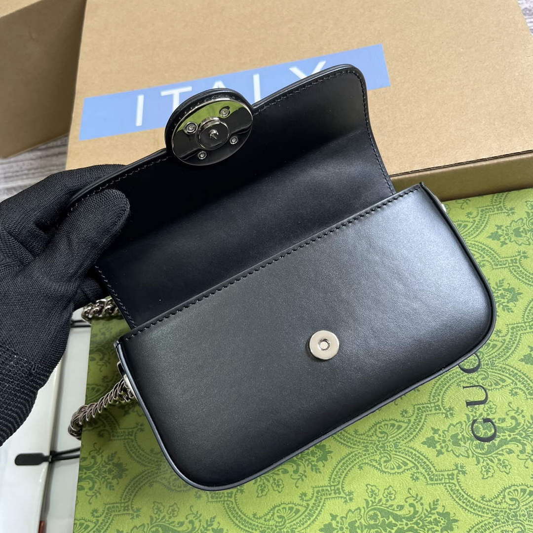 Gucci 760194 Petite GG Super Mini Bag Black