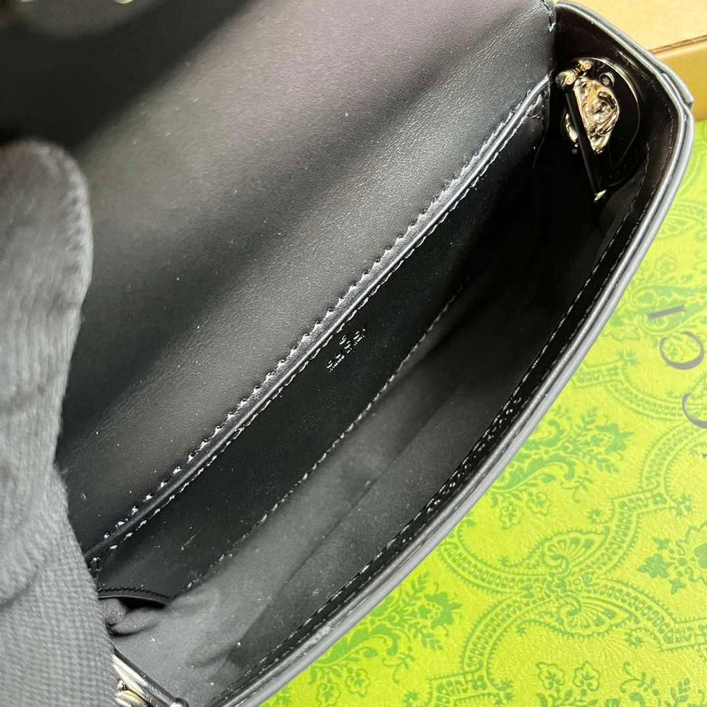 Gucci 760194 Petite GG Super Mini Bag Black