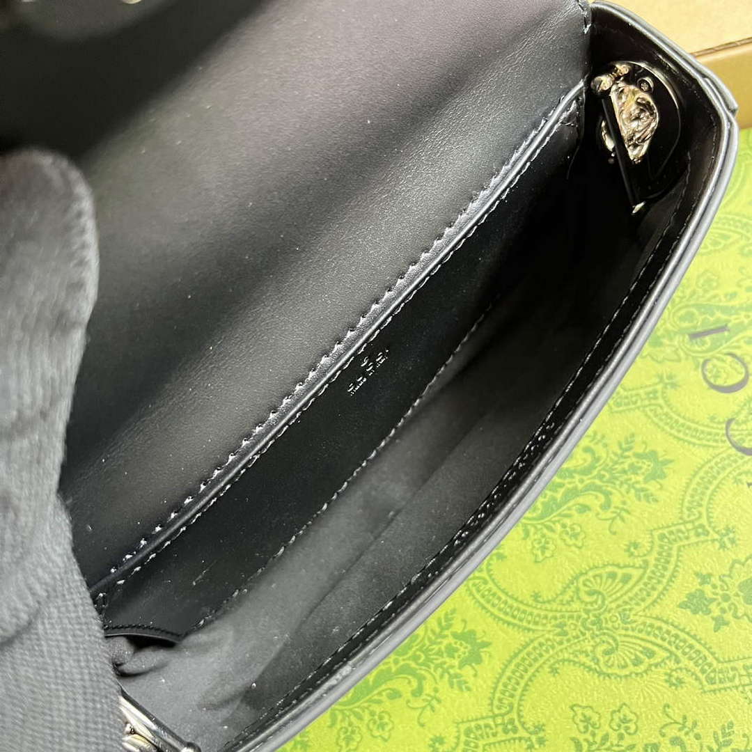 Gucci 760194 Petite GG Super Mini Bag Black