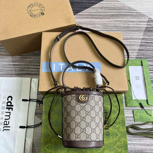 Gucci 760199 Ophidia Mini Bucket Bag Brown - Default Title - View 1