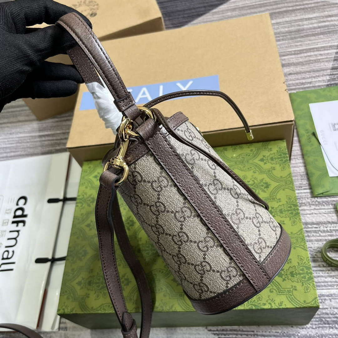 Gucci 760199 Ophidia Mini Bucket Bag Brown - Default Title - View 3