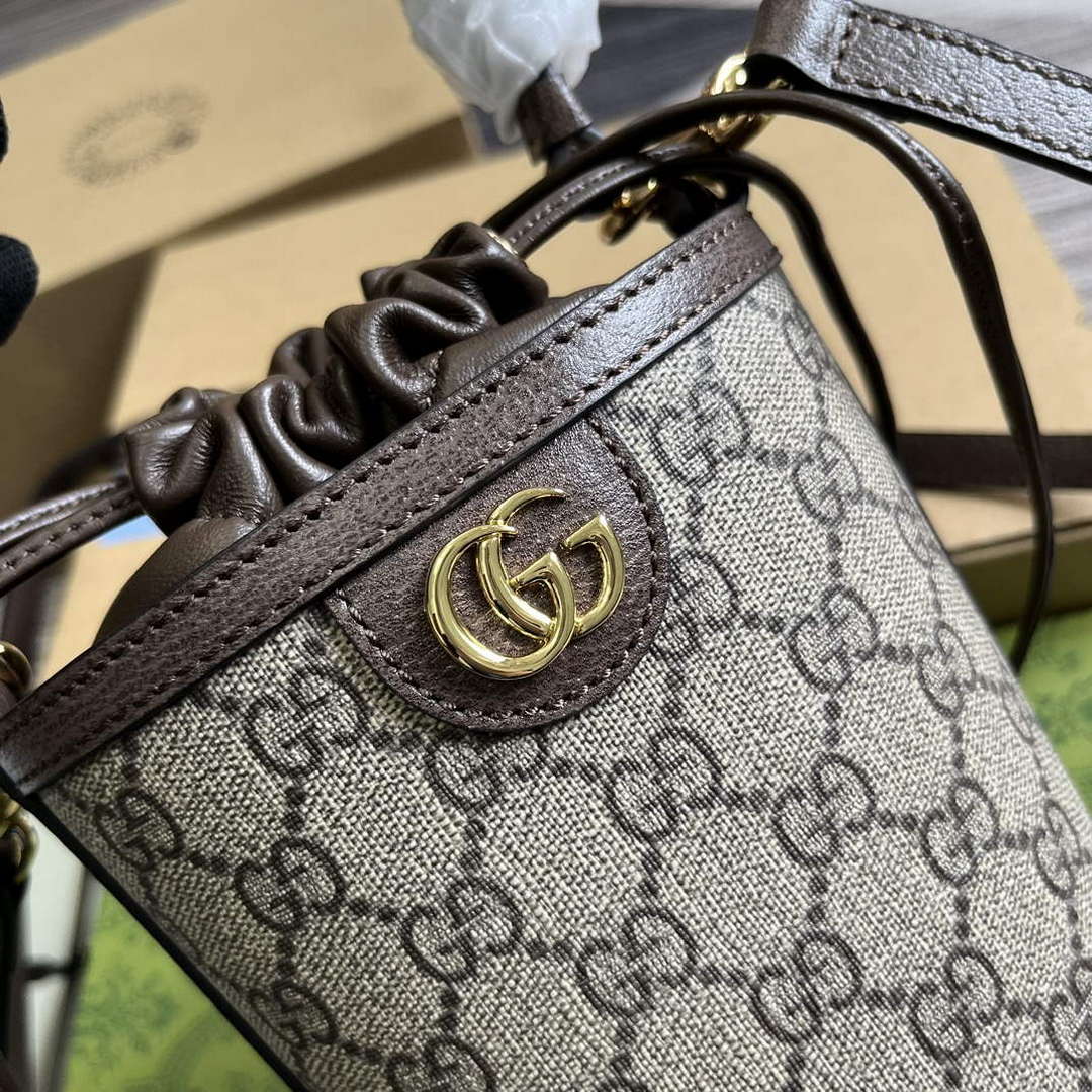 Gucci 760199 Ophidia Mini Bucket Bag Brown - Default Title - View 5