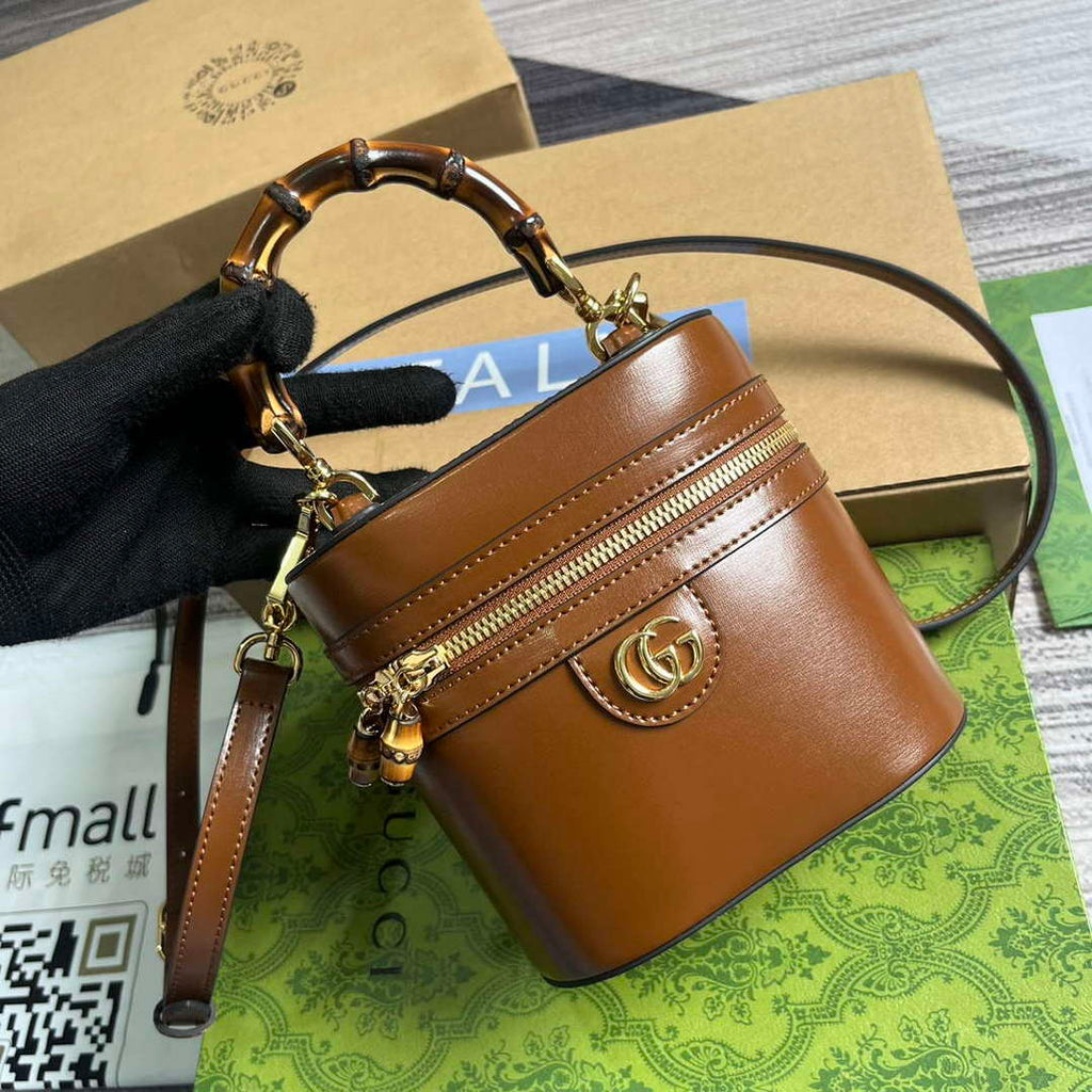 Gucci 760200 Mini Bamboo Shoulder Bag Brown