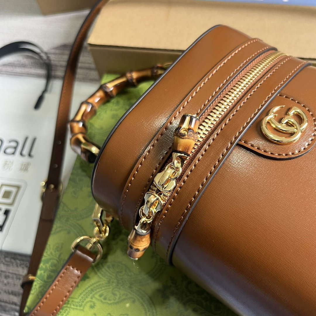 Gucci 760200 Mini Bamboo Shoulder Bag Brown - Default Title - View 6