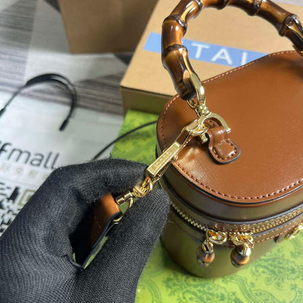 Gucci 760200 Mini Bamboo Shoulder Bag Brown
