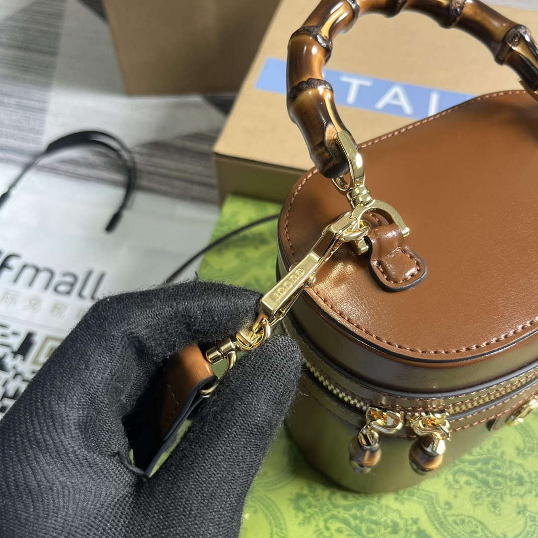 Gucci 760200 Mini Bamboo Shoulder Bag Brown - Default Title - View 8