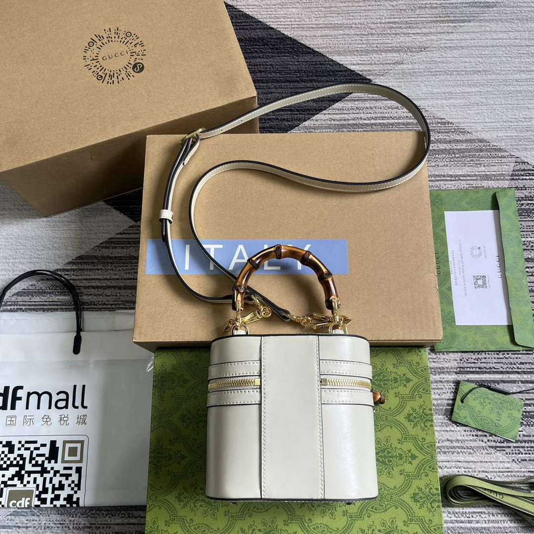 Gucci 760200 Mini Bamboo Shoulder Bag White - Default Title - View 2