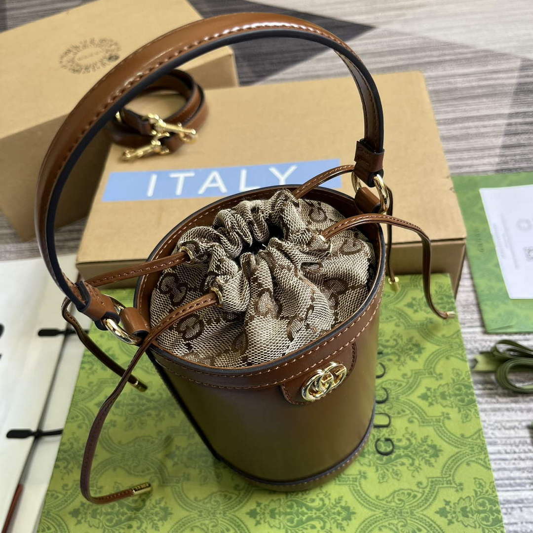 Gucci 760201 Ophidia Mini Bucket Bag Brown - Default Title - View 6