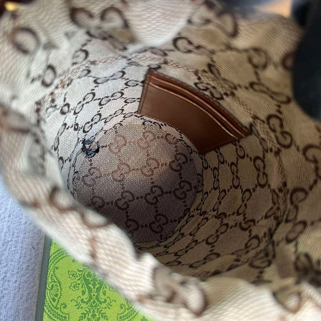 Gucci 760201 Ophidia Mini Bucket Bag Brown