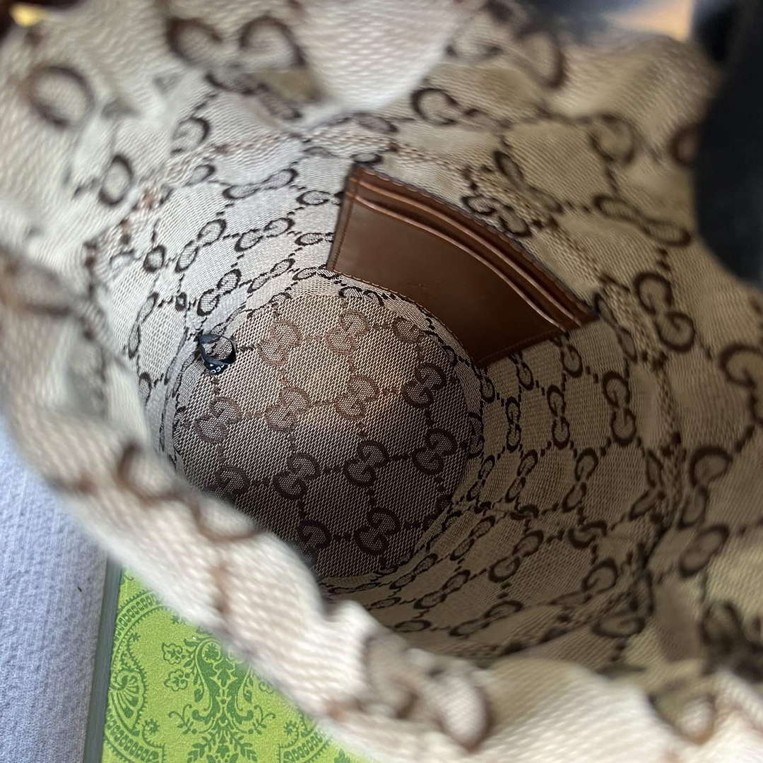 Gucci 760201 Ophidia Mini Bucket Bag Brown