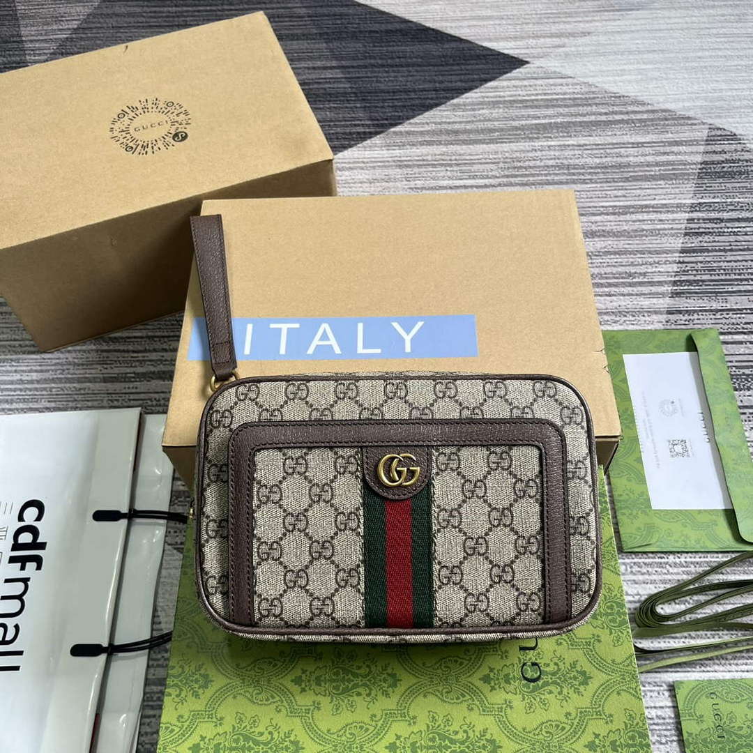 Gucci 760245 Ophidia GG Pouch Bag Brown - Default Title - View 1
