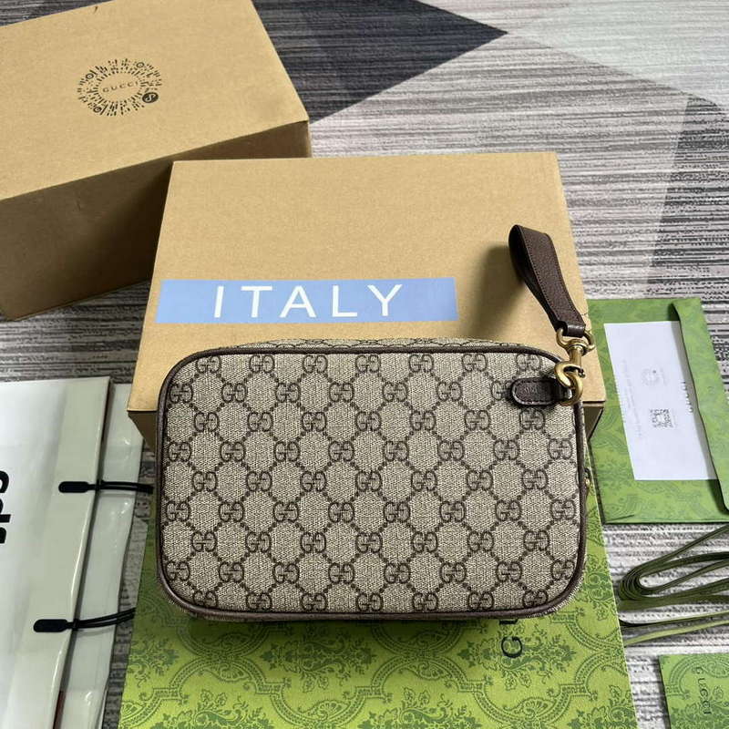 Gucci 760245 Ophidia GG Pouch Bag Brown
