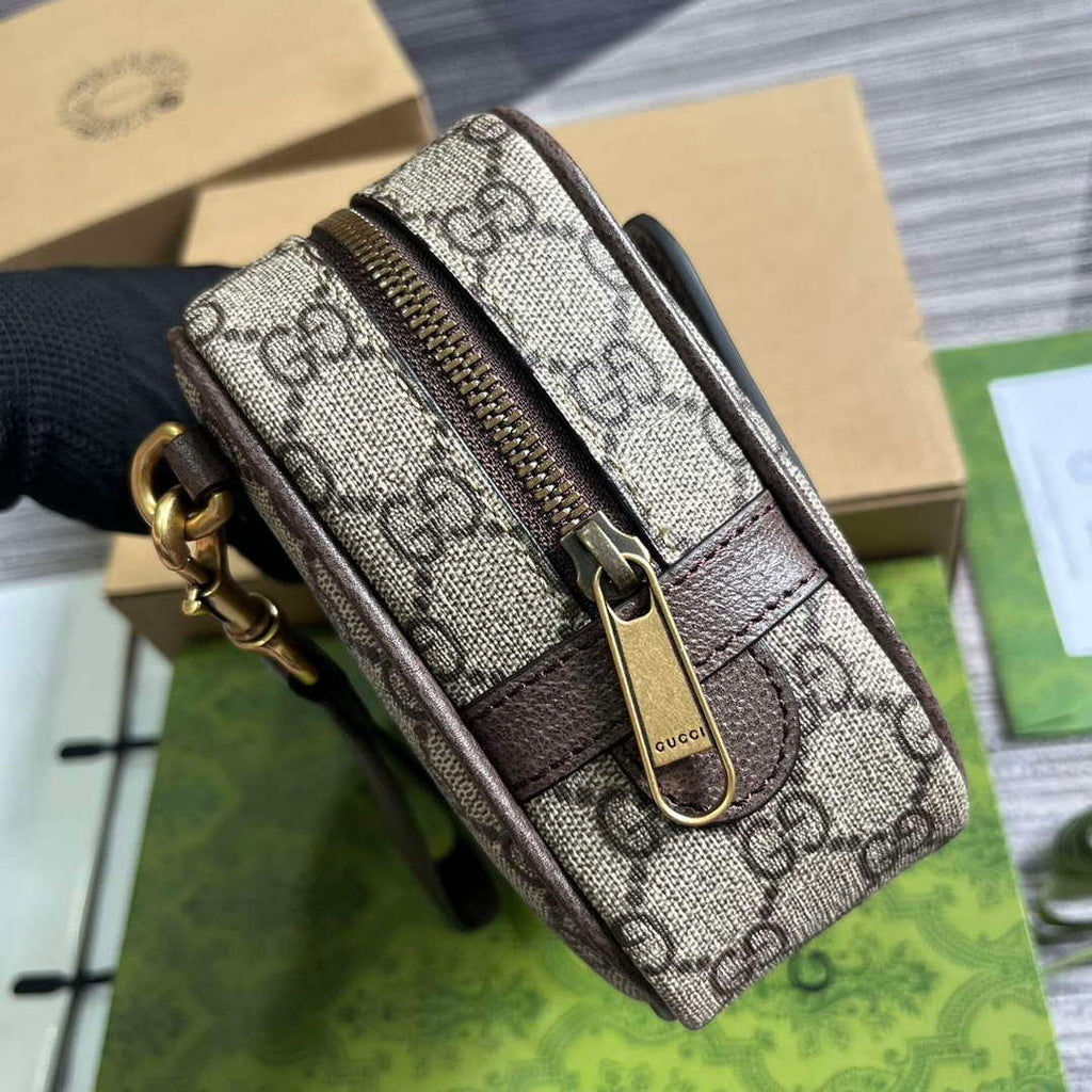 Gucci 760245 Ophidia GG Pouch Bag Brown