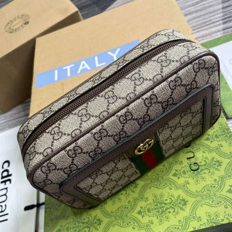 Gucci 760245 Ophidia GG Pouch Bag Brown