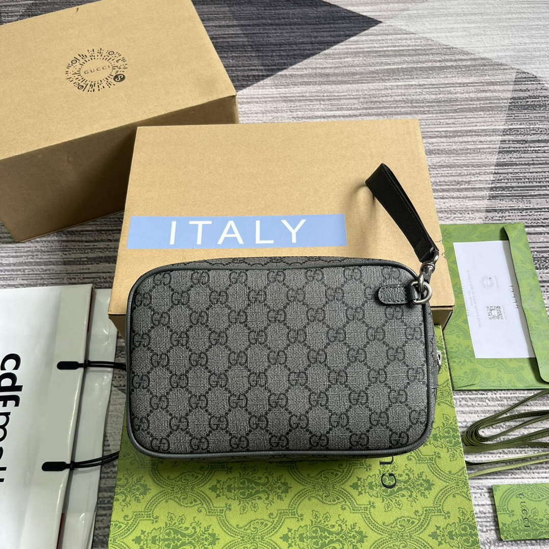 Gucci 760245 Ophidia GG Pouch Bag Grey