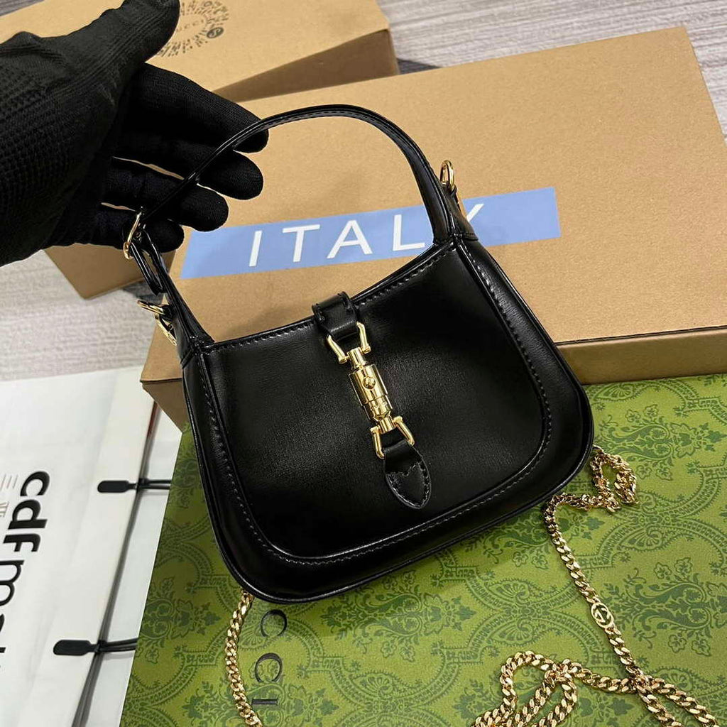 Gucci 760249 Jackie 1961 Super Mini Bag Black