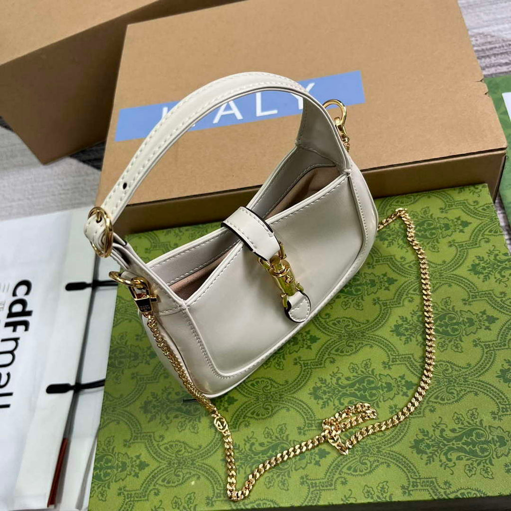Gucci 760249 Jackie 1961 Super Mini Bag White