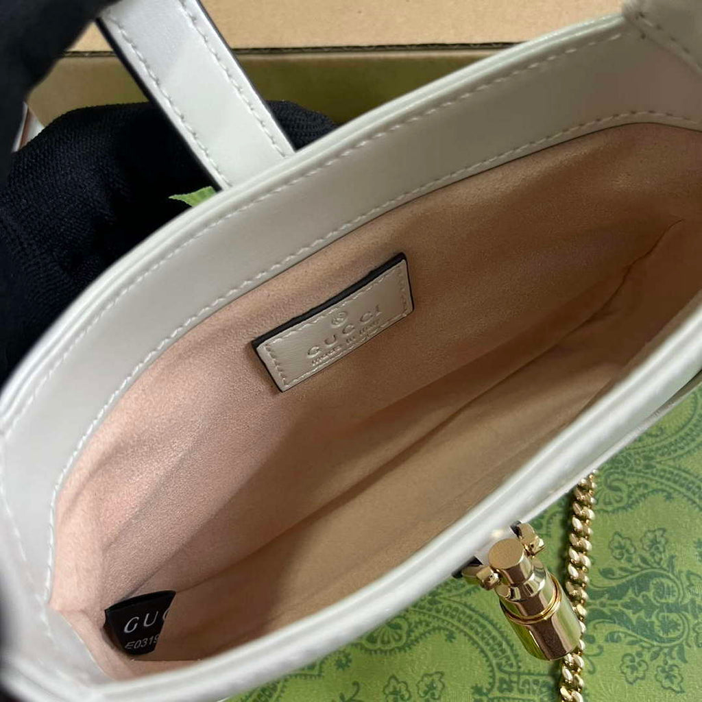 Gucci 760249 Jackie 1961 Super Mini Bag White