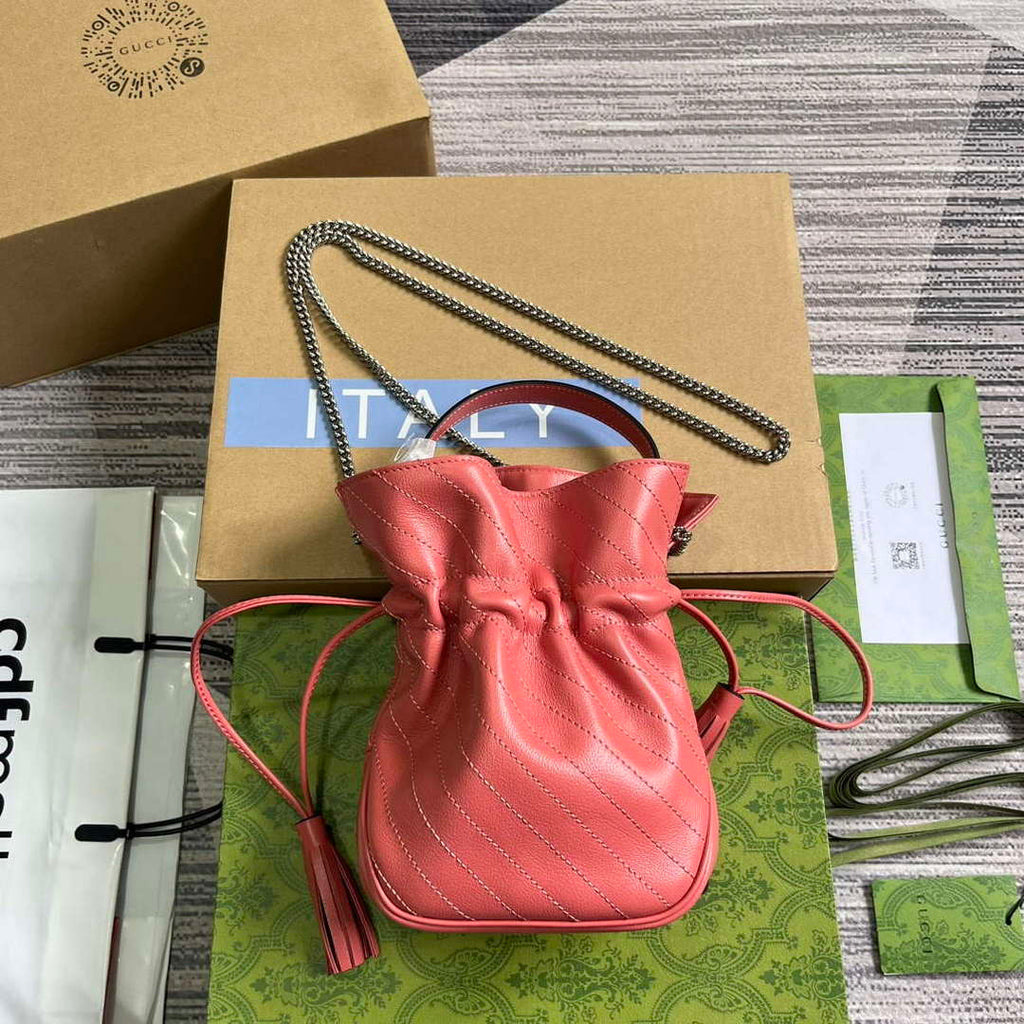 Gucci 760313 Gucci Blondie Mini Bucket Bag Pink
