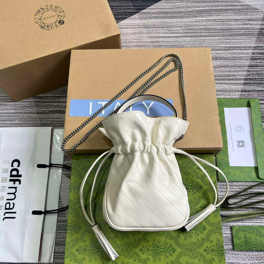 Gucci 760313 Gucci Blondie Mini Bucket Bag White