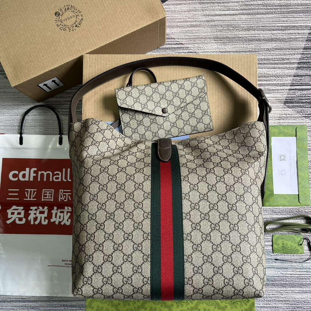 Gucci 763103 Jackie 1961 Small Shoulder Bag Beige and ebony