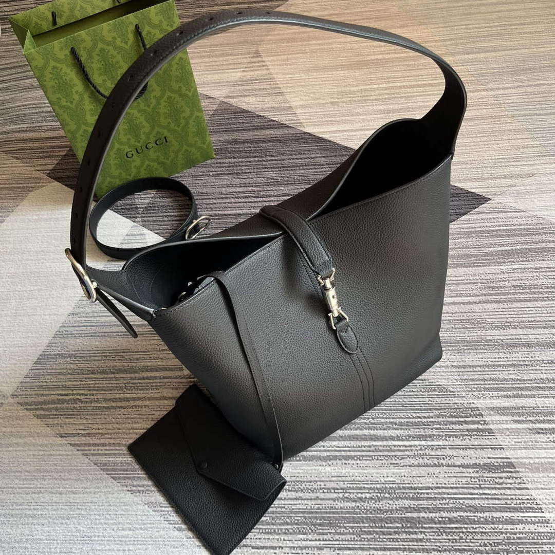 Gucci 763103 Jackie 1961 Small Shoulder Bag Black