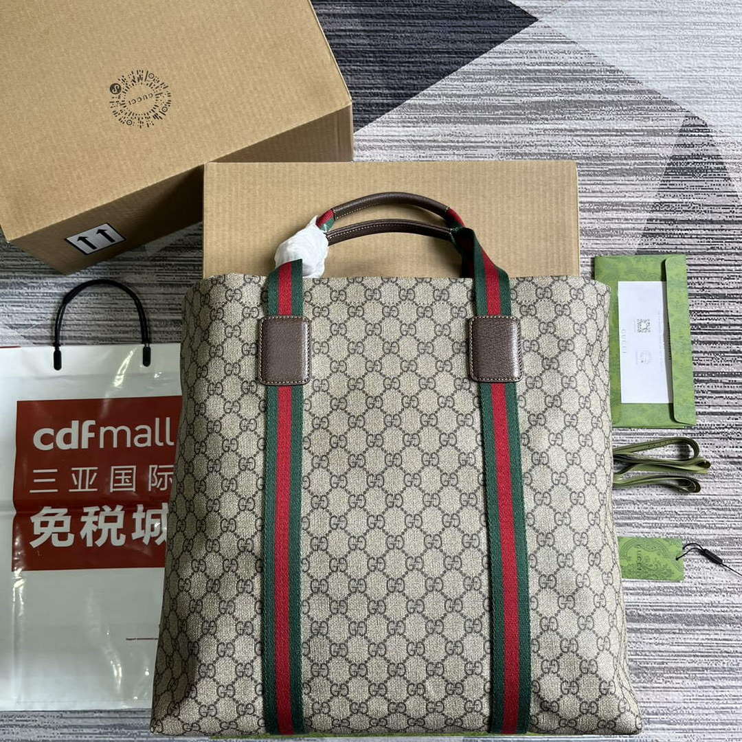 Gucci 763287 GG Tender Medium Tote Bag Beige - Default Title - View 2