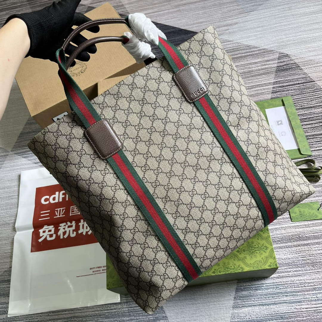 Gucci 763287 GG Tender Medium Tote Bag Beige