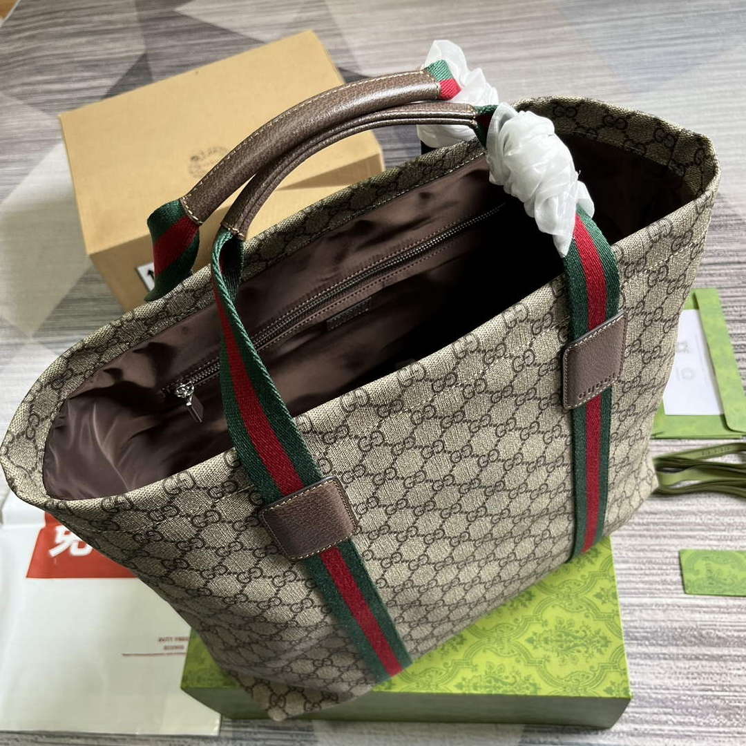 Gucci 763287 GG Tender Medium Tote Bag Beige