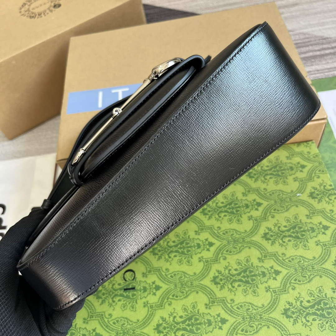 Gucci 764155 Gucci Horsebit 1955 Shoulder Bag Black - Default Title - View 6