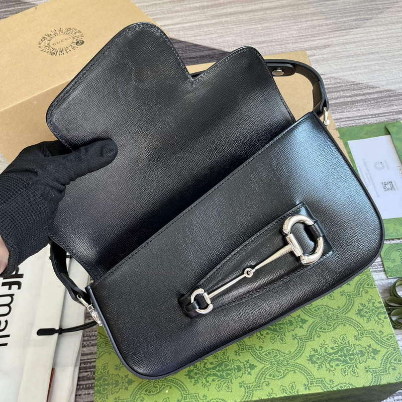 Gucci 764155 Gucci Horsebit 1955 Shoulder Bag Black - Default Title - View 7
