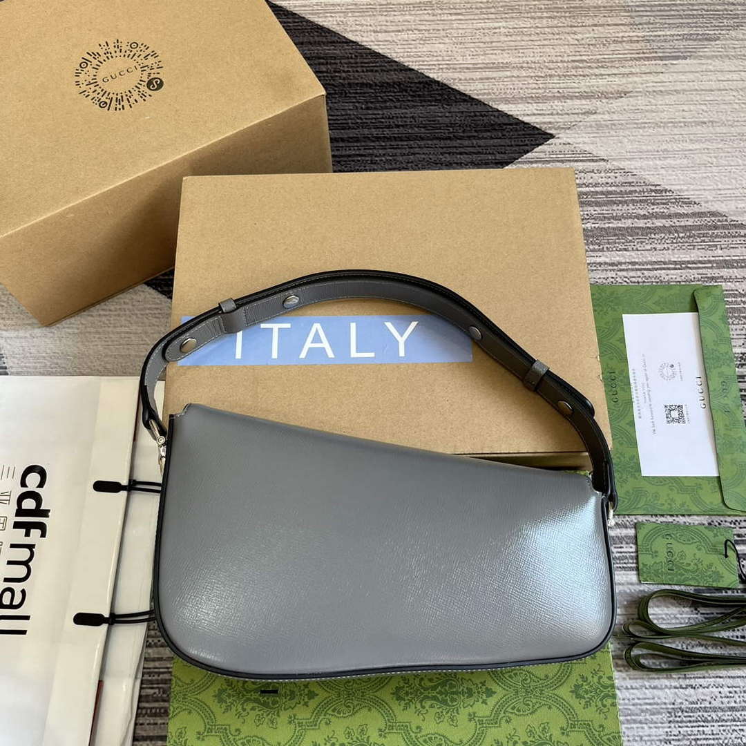 Gucci 764155 Gucci Horsebit 1955 Shoulder Bag Grey - Default Title - View 2