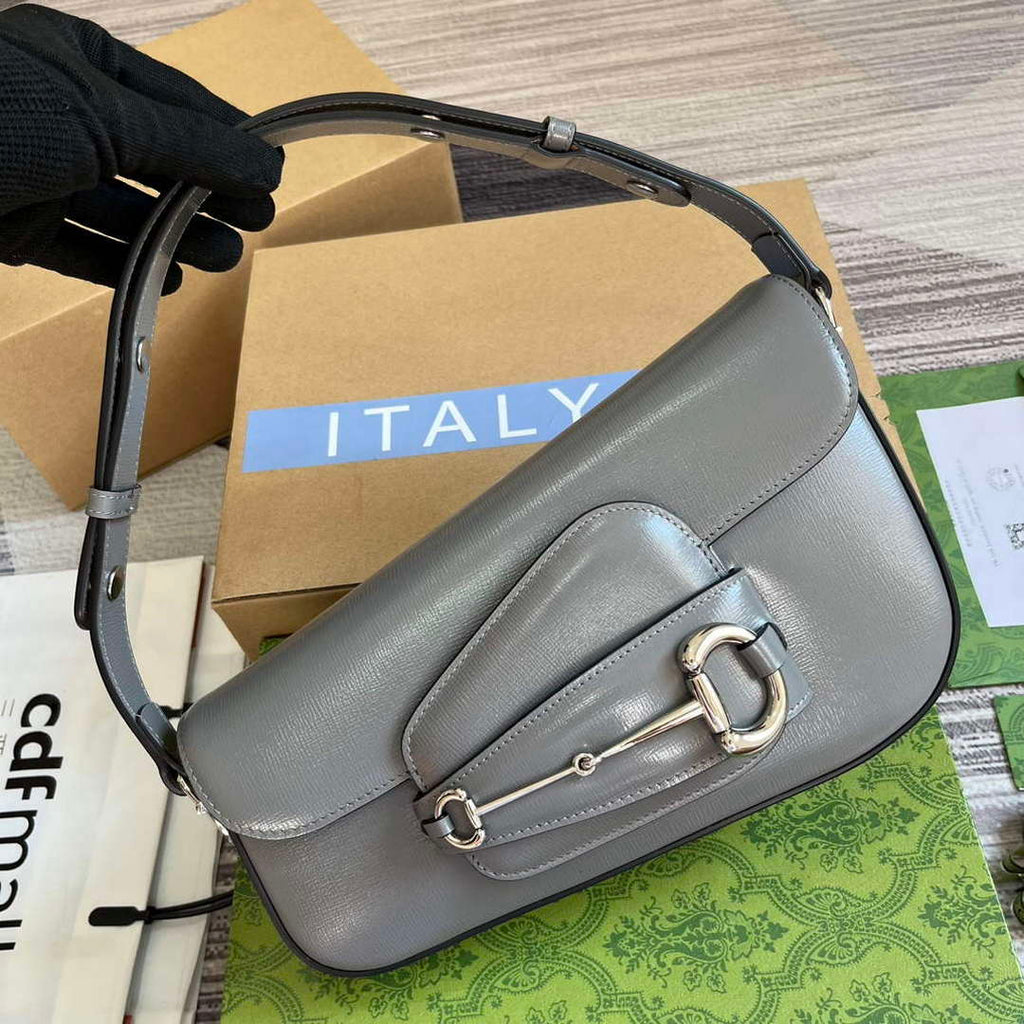 Gucci 764155 Gucci Horsebit 1955 Shoulder Bag Grey