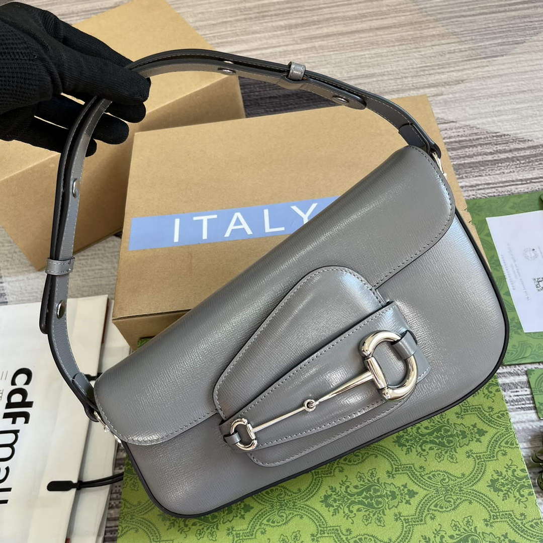 Gucci 764155 Gucci Horsebit 1955 Shoulder Bag Grey - Default Title - View 4