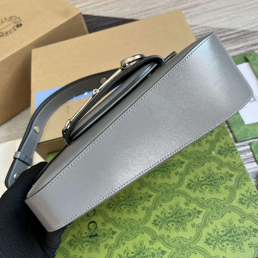 Gucci 764155 Gucci Horsebit 1955 Shoulder Bag Grey - Default Title - View 6