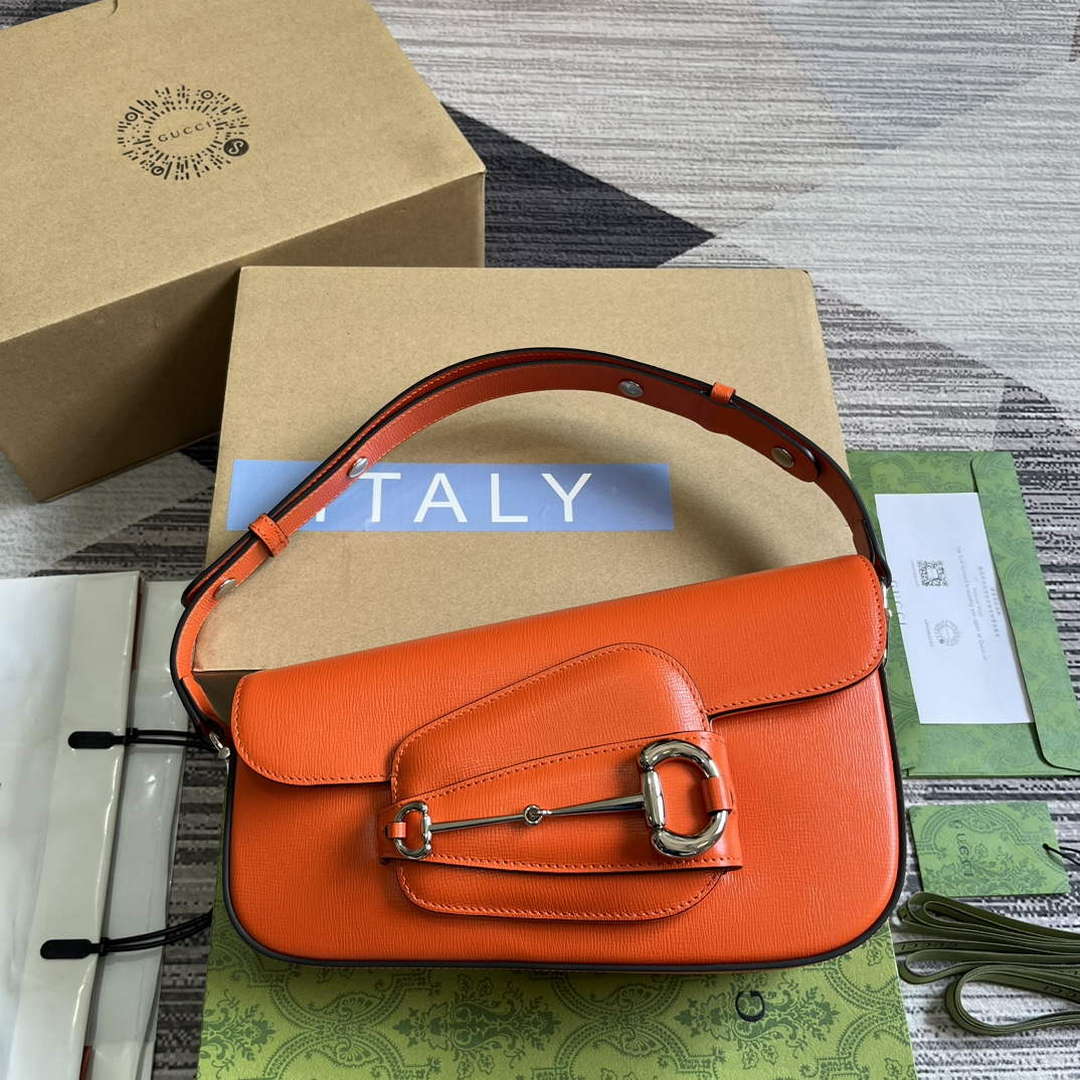 Gucci 764155 Gucci Horsebit 1955 Shoulder Bag Orange - Default Title - View 1