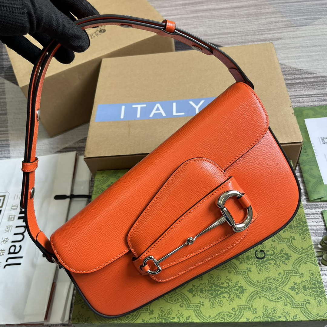 Gucci 764155 Gucci Horsebit 1955 Shoulder Bag Orange - Default Title - View 3