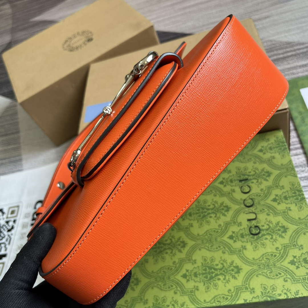 Gucci 764155 Gucci Horsebit 1955 Shoulder Bag Orange - Default Title - View 5