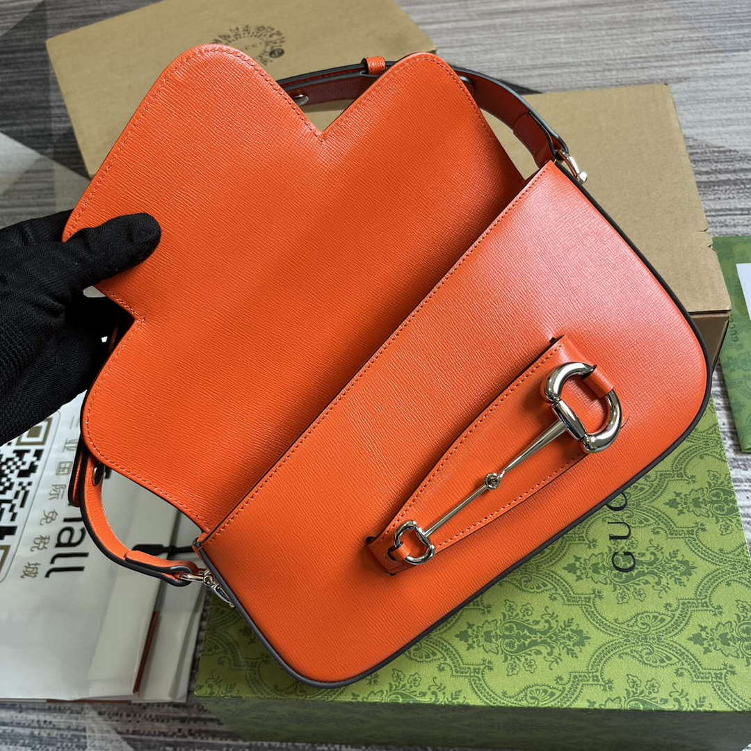 Gucci 764155 Gucci Horsebit 1955 Shoulder Bag Orange - Default Title - View 7
