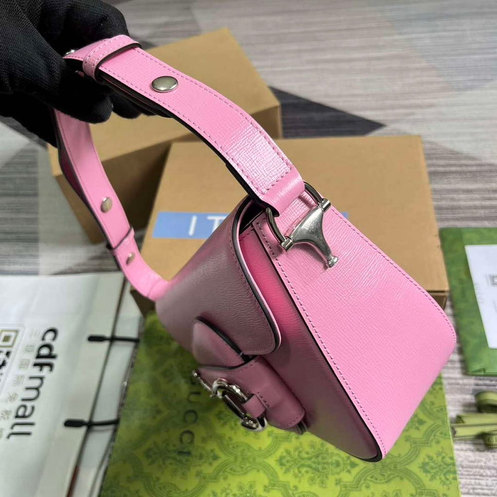 Gucci 764155 Gucci Horsebit 1955 Shoulder Bag Pink