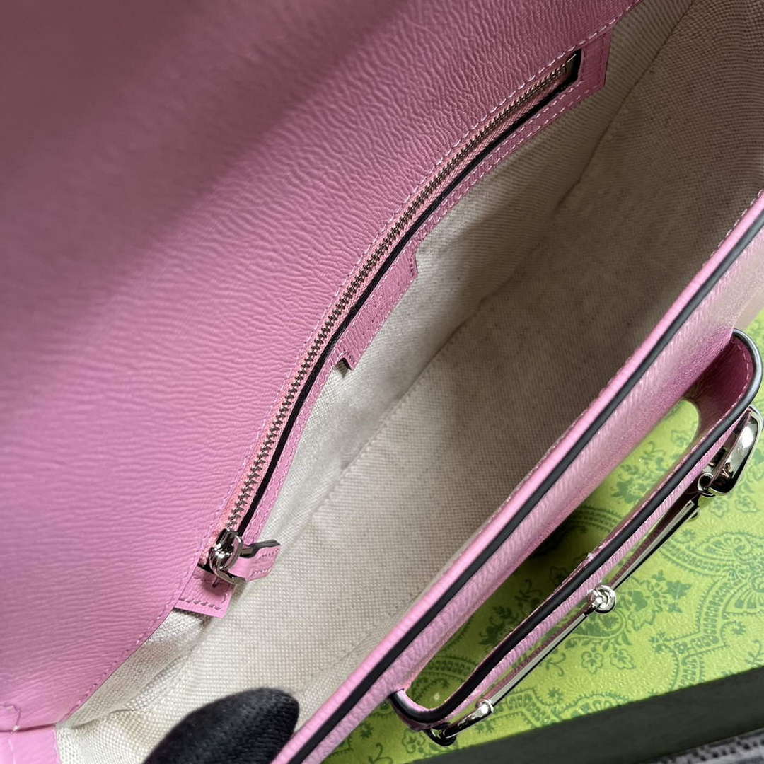 Gucci 764155 Gucci Horsebit 1955 Shoulder Bag Pink - Default Title - View 9