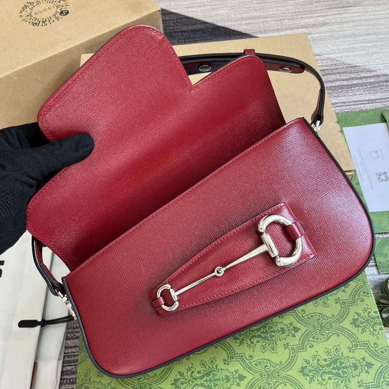 Gucci 764155 Gucci Horsebit 1955 Shoulder Bag Red - Default Title - View 7