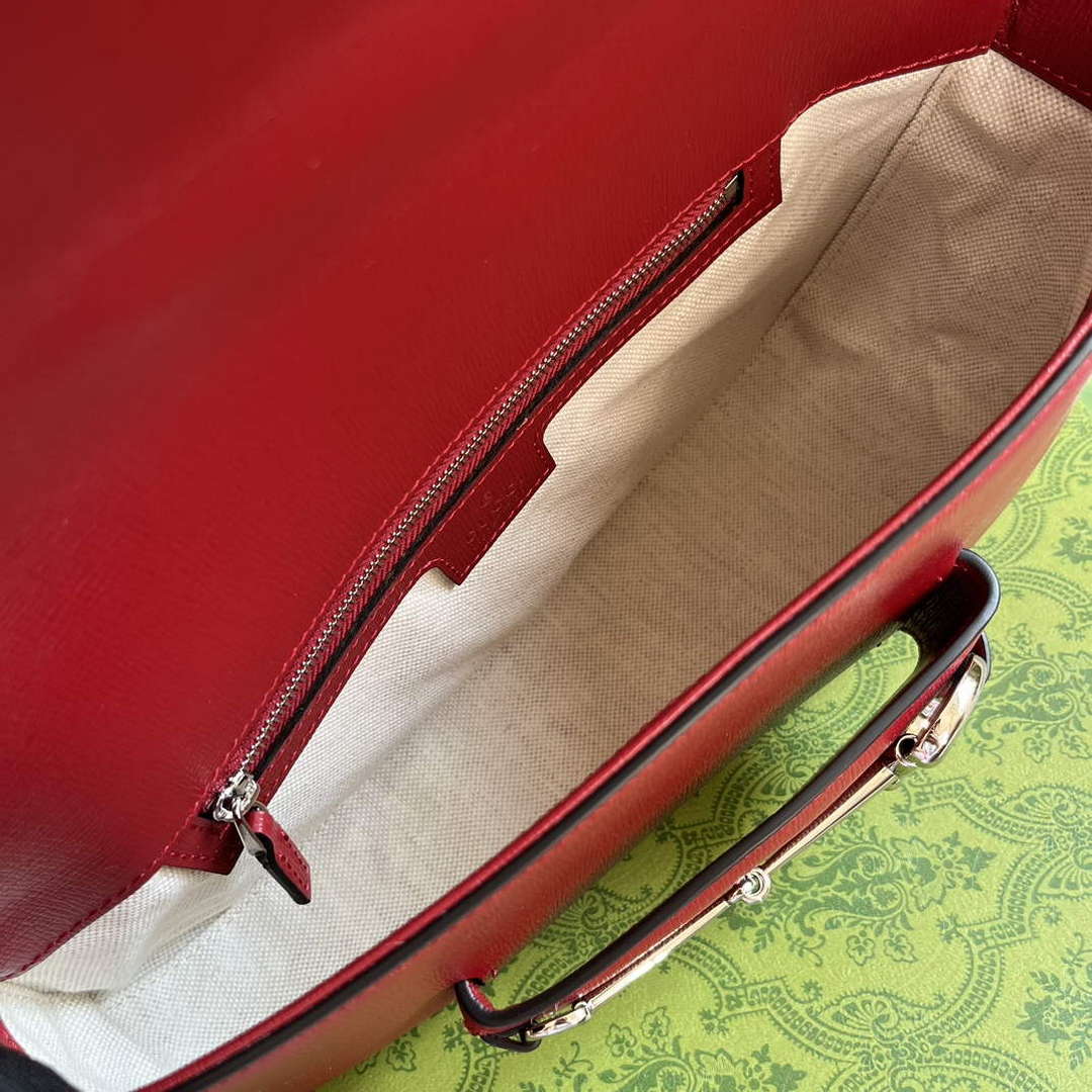 Gucci 764155 Gucci Horsebit 1955 Shoulder Bag Red - Default Title - View 8