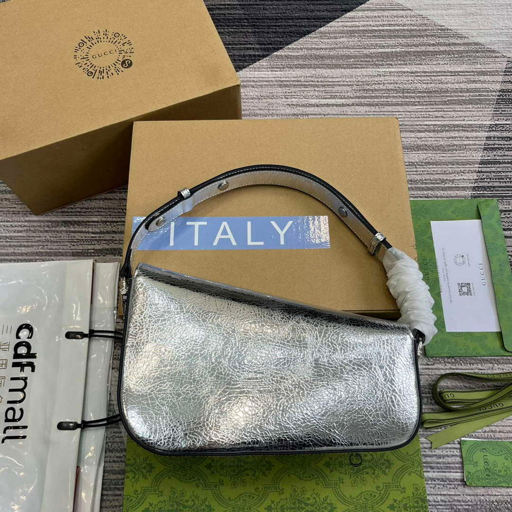 Gucci 764155 Gucci Horsebit 1955 Shoulder Bag Silver