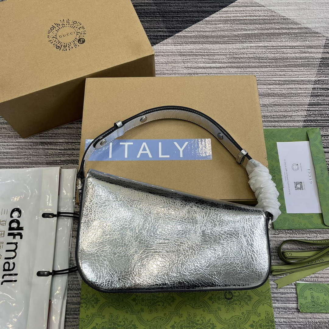 Gucci 764155 Gucci Horsebit 1955 Shoulder Bag Silver - Default Title - View 2