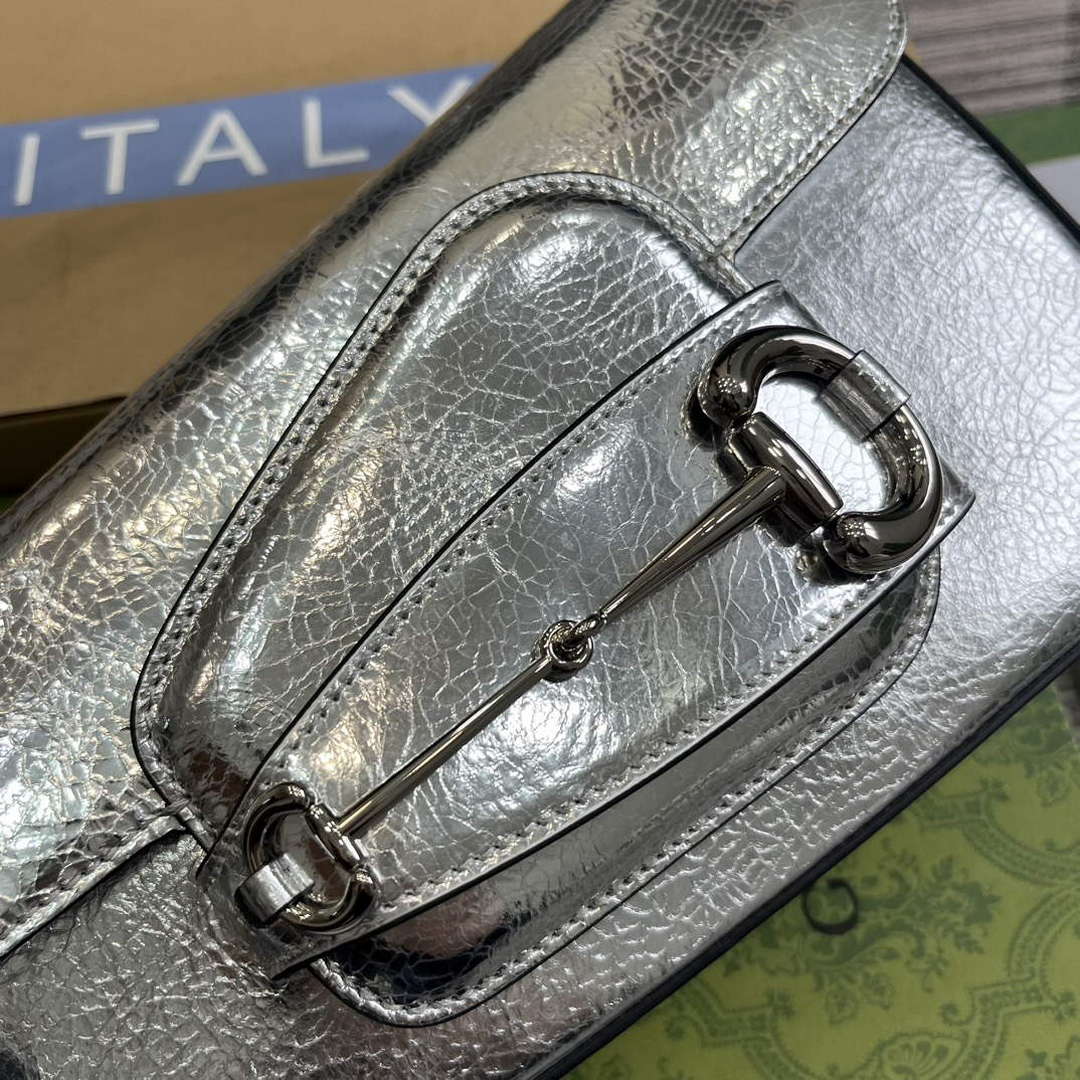 Gucci 764155 Gucci Horsebit 1955 Shoulder Bag Silver - Default Title - View 5
