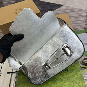 Gucci 764155 Gucci Horsebit 1955 Shoulder Bag Silver - Default Title - View 7