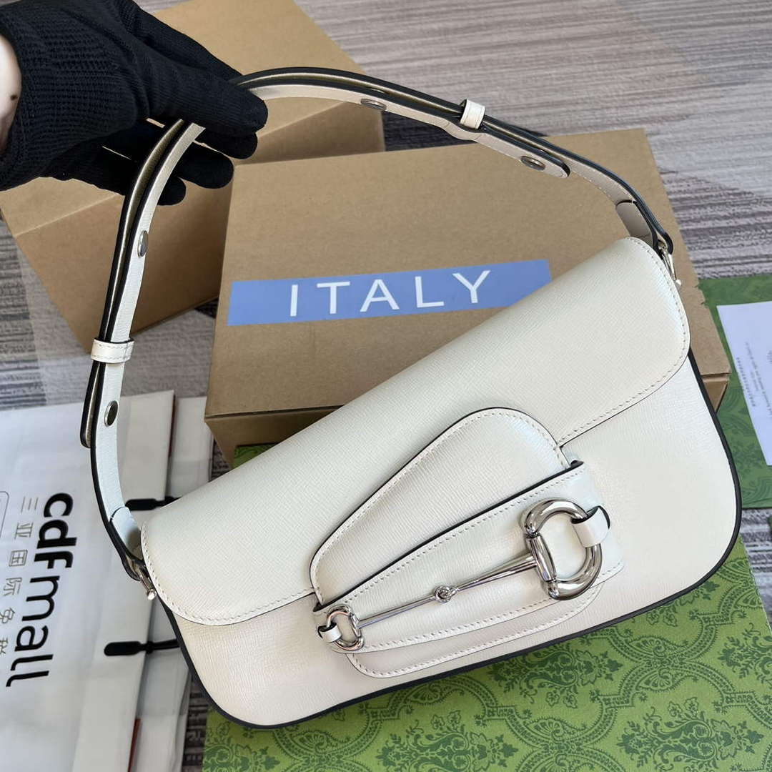 Gucci 764155 Gucci Horsebit 1955 Shoulder Bag White - Default Title - View 4