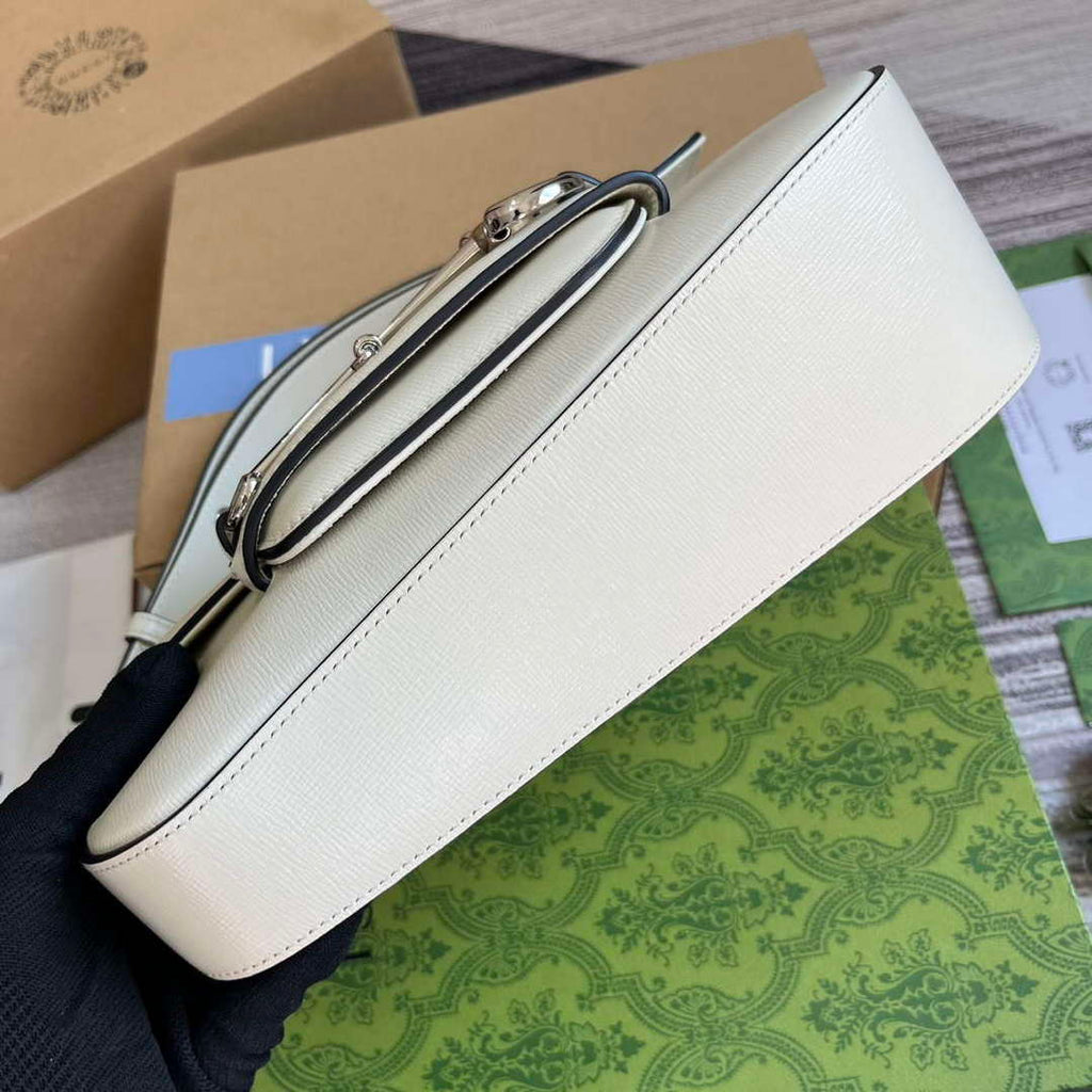 Gucci 764155 Gucci Horsebit 1955 Shoulder Bag White